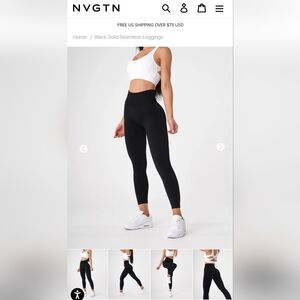 NVGTN Black Solid Seamless Leggings Small